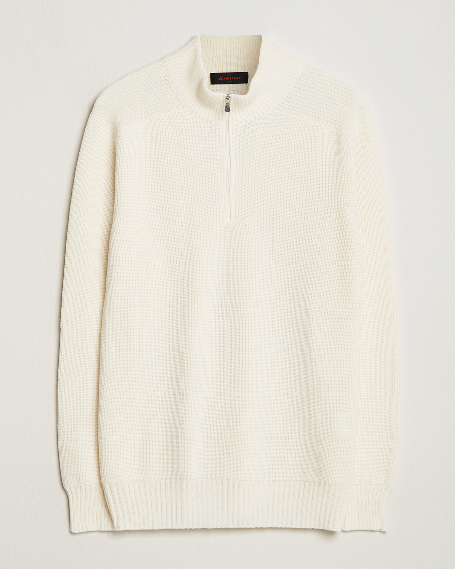 Herren | Pullover | Gran Sasso | Rainwool Half Zip White