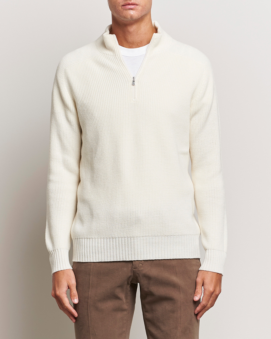 Herren | Pullover | Gran Sasso | Rainwool Half Zip White