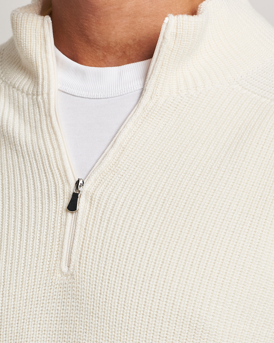 Herren | Pullover | Gran Sasso | Rainwool Half Zip White