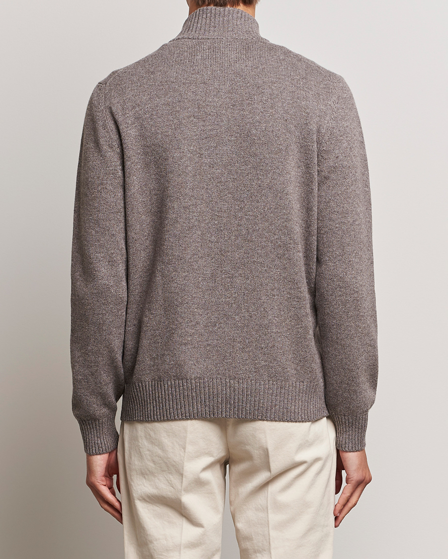 Herren | Pullover | Gran Sasso | Wool/Cashmere Full Zip Light Brown Melange