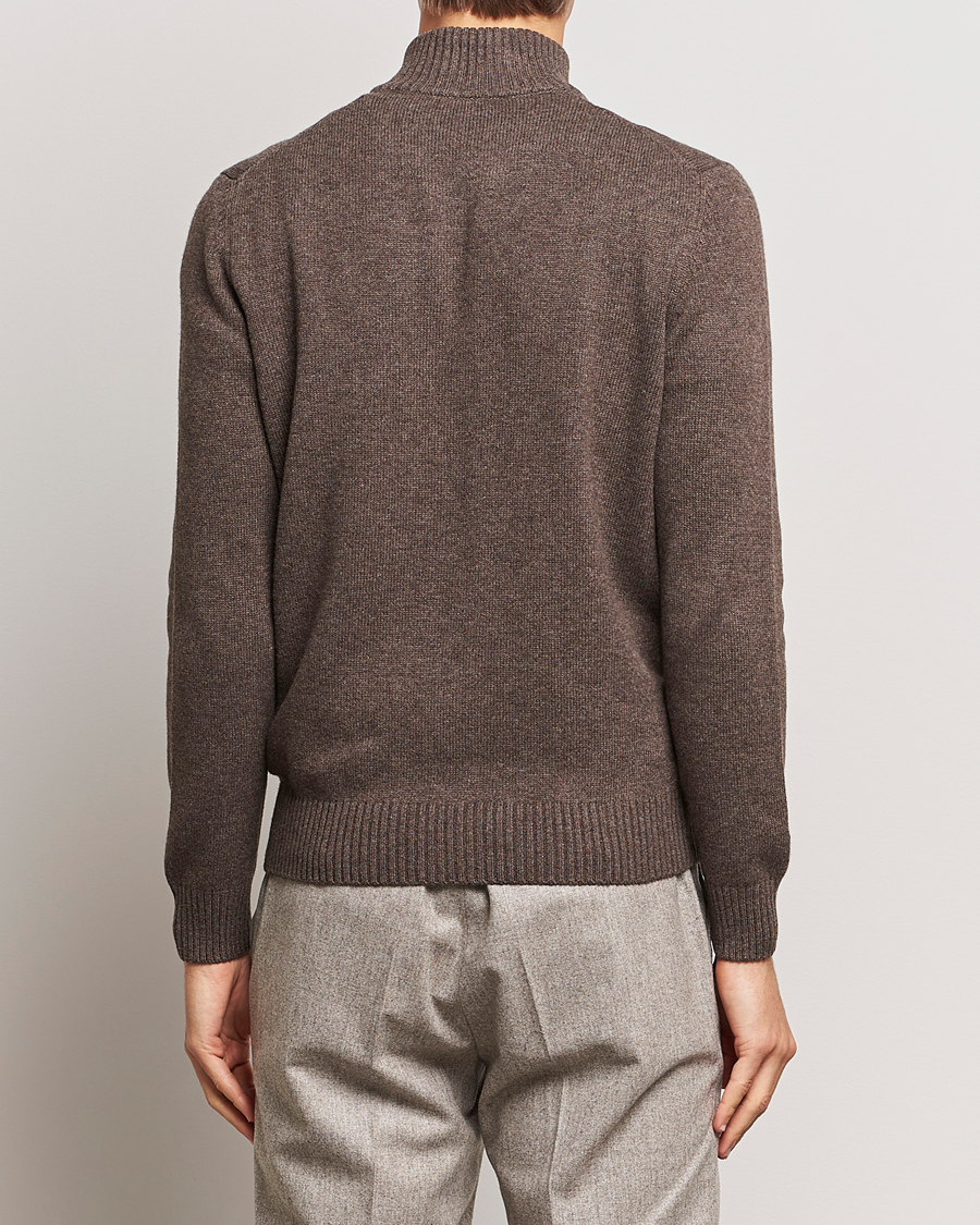 Herren | Pullover | Gran Sasso | Wool/Cashmere Full Zip Brown Melange