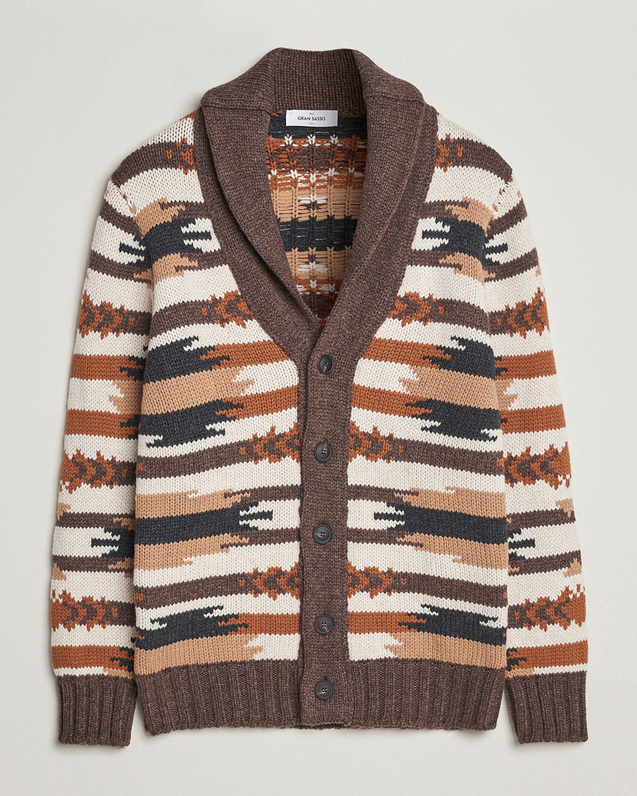 Herren | Pullover | Gran Sasso | Aspen Heavy Knitted Wool Cardigan Multi
