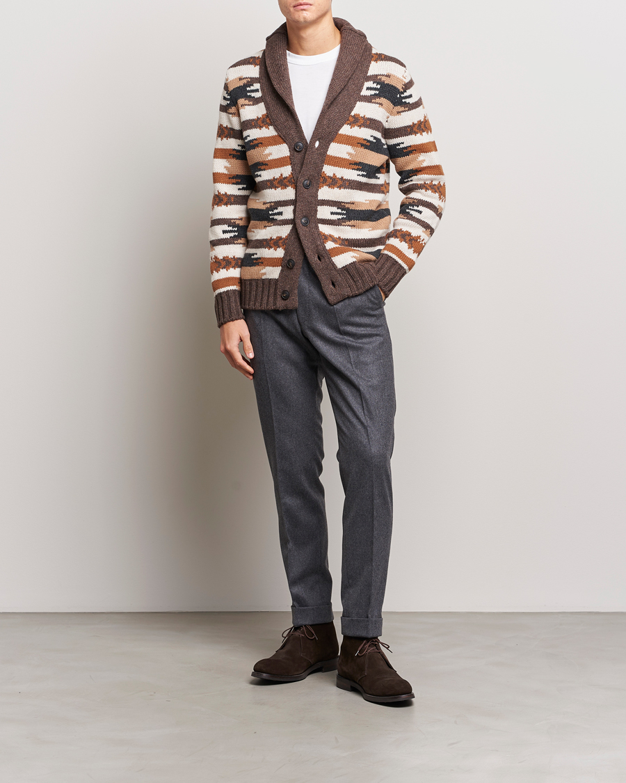 Herren | Pullover | Gran Sasso | Aspen Heavy Knitted Wool Cardigan Multi