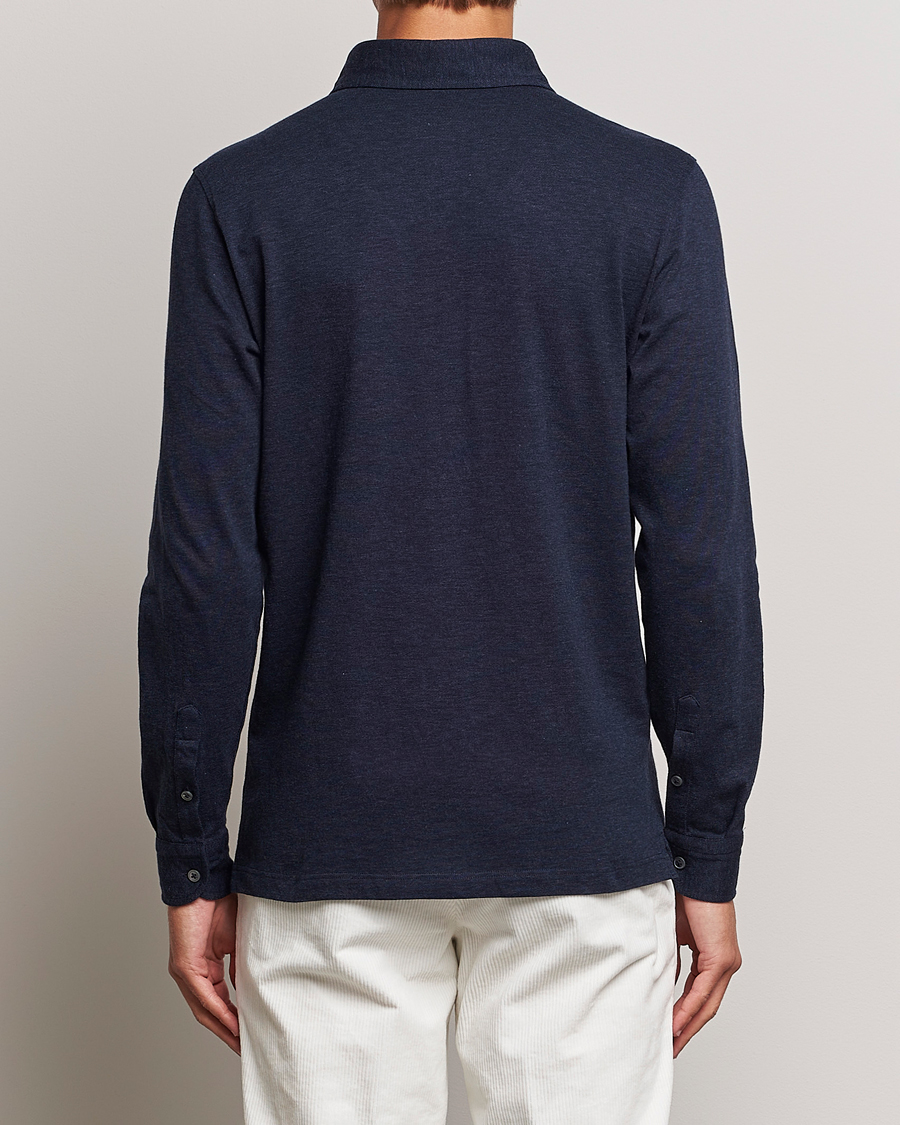 Herren | Hemden | Gran Sasso | Brushed Cotton Popover Shirt Navy Melange