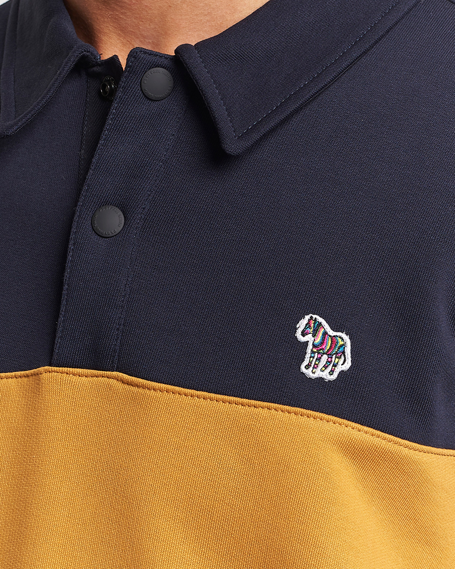 Herren | Pullover | PS Paul Smith | Organic Cotton Zebra Colorblocked Rugger Navy/Yellow