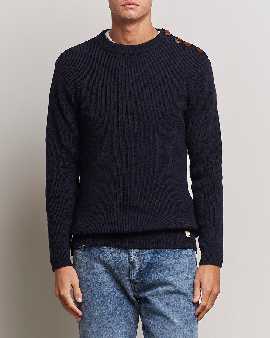 Herren | Pullover | Armor-lux | Pull Marin Lambswool Sweater Navy