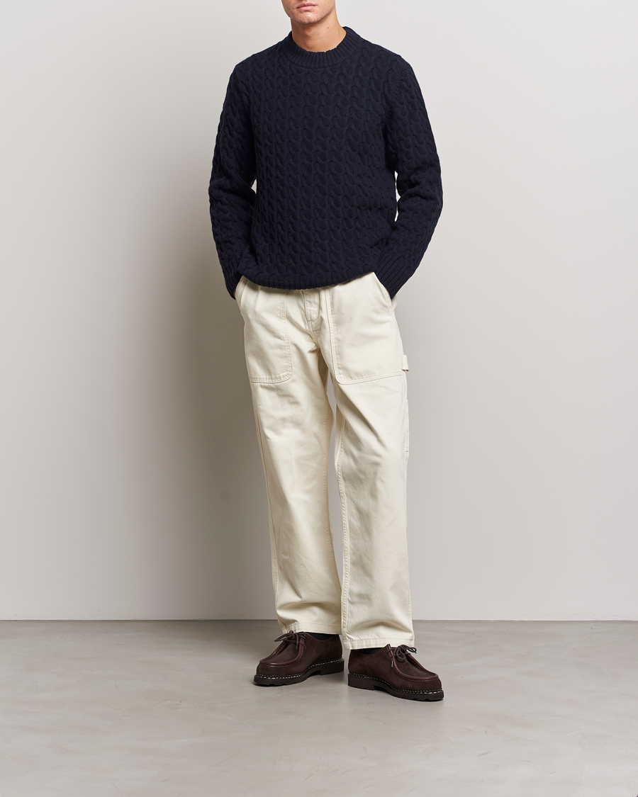 Herren | Pullover | Armor-lux | Pull RDC Wool Structured Knitted Sweater Navy