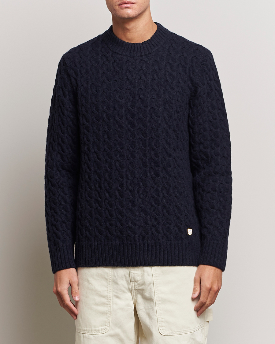 Herren | Strickpullover | Armor-lux | Pull RDC Wool Structured Knitted Sweater Navy