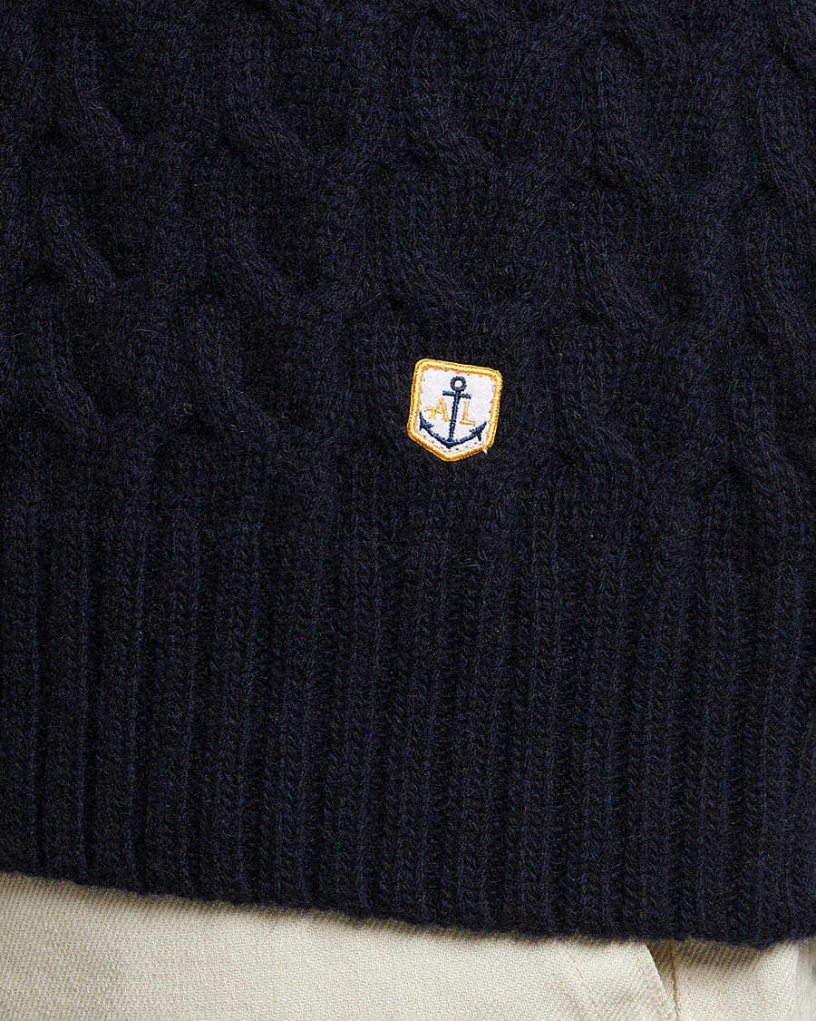 Herren | Pullover | Armor-lux | Pull RDC Wool Structured Knitted Sweater Navy