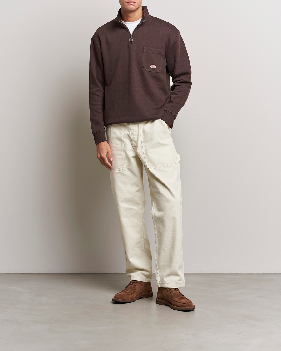 Herren | Pullover | Armor-lux | Camioneur Cotton Half Zip Brown