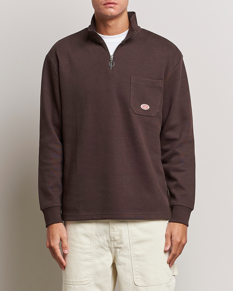 Herren | Pullover | Armor-lux | Camioneur Cotton Half Zip Brown