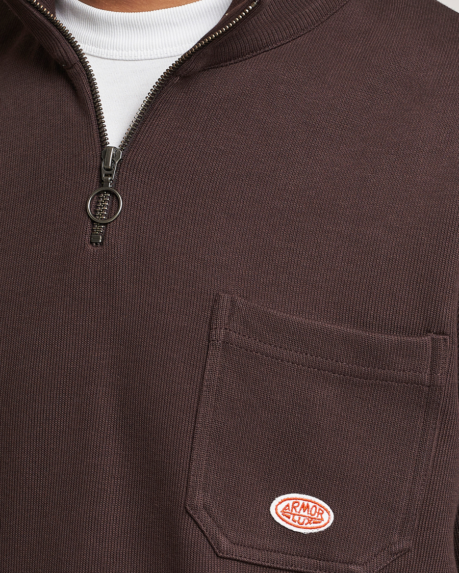Herren | Pullover | Armor-lux | Camioneur Cotton Half Zip Brown