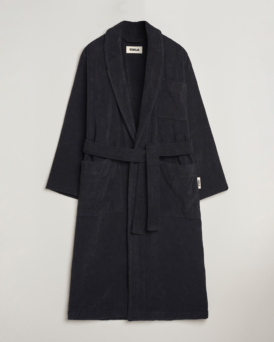 Herren | Schlafanzüge & Bademäntel | Tekla | Organic Terry Bathrobe Black