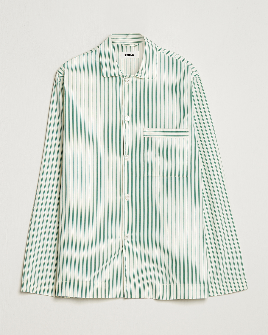 Herren | Schlafanzüge & Bademäntel | Tekla | Poplin Pyjama Shirt Clover Stripes