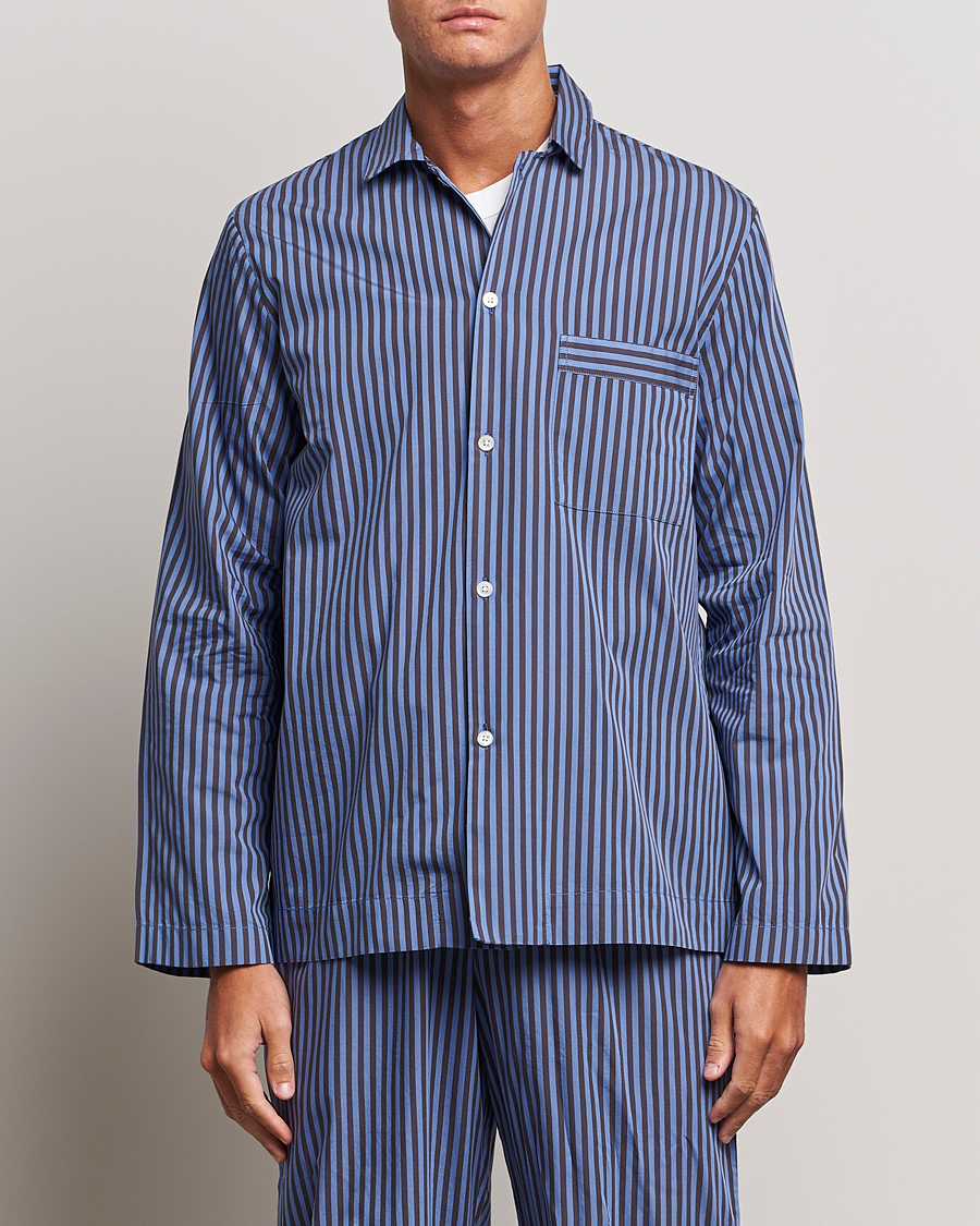 Herren | Pyjamas | Tekla | Poplin Pyjama Shirt Verneuil Stripes 