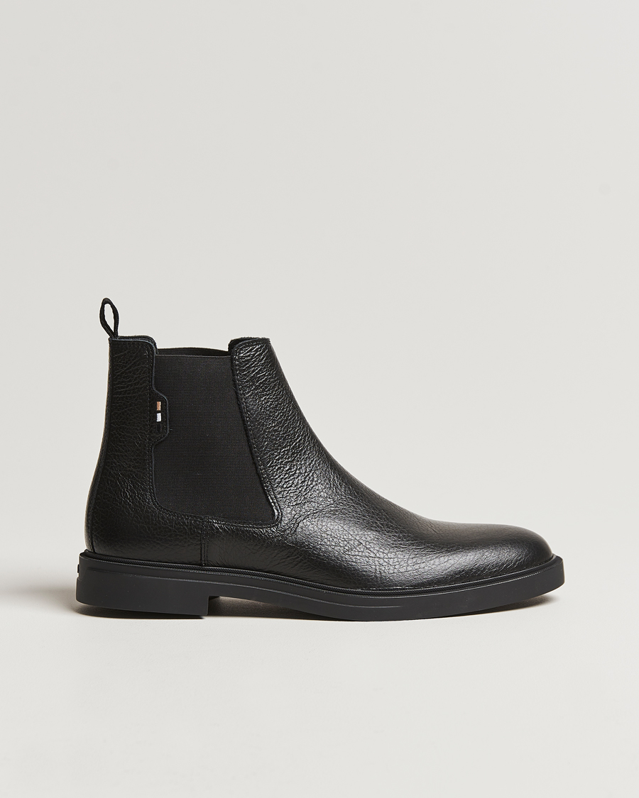 Herren | BOSS BLACK Calev Grained Leather Chelsea Boot Black | BOSS BLACK | Calev Grained Leather Chelsea Boot Black