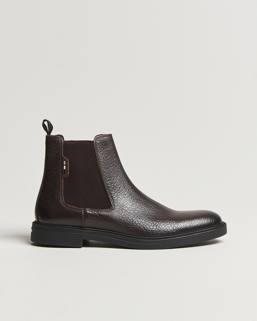 Herren | BOSS BLACK Calev Grained Leather Chelsea Boot Dark Brown | BOSS BLACK | Calev Grained Leather Chelsea Boot Dark Brown