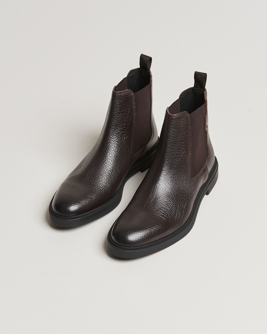 Herren | BOSS BLACK Calev Grained Leather Chelsea Boot Dark Brown | BOSS BLACK | Calev Grained Leather Chelsea Boot Dark Brown