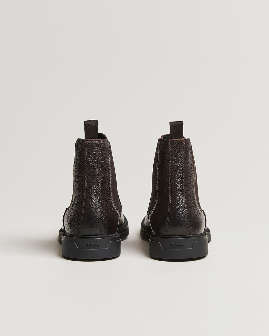 Herren | BOSS BLACK Calev Grained Leather Chelsea Boot Dark Brown | BOSS BLACK | Calev Grained Leather Chelsea Boot Dark Brown