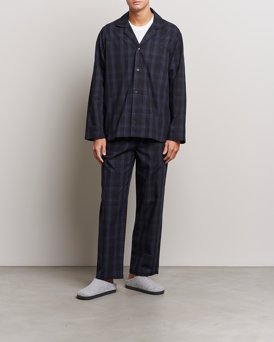 Herren | Schlafanzüge & Bademäntel | BOSS BLACK | Urban Checked Pyjama Set Blue Multi
