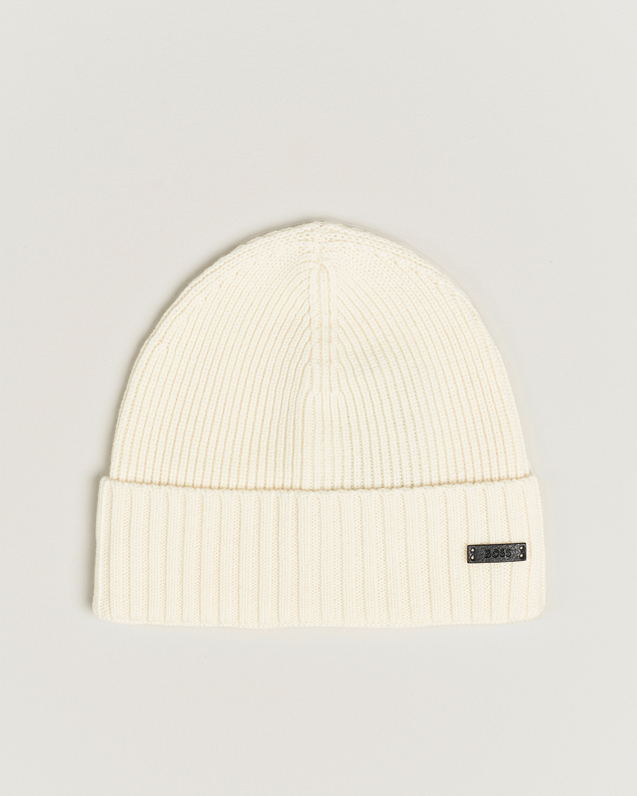 Herren | BOSS BLACK Fati Beanie Open White | BOSS BLACK | Fati Beanie Open White
