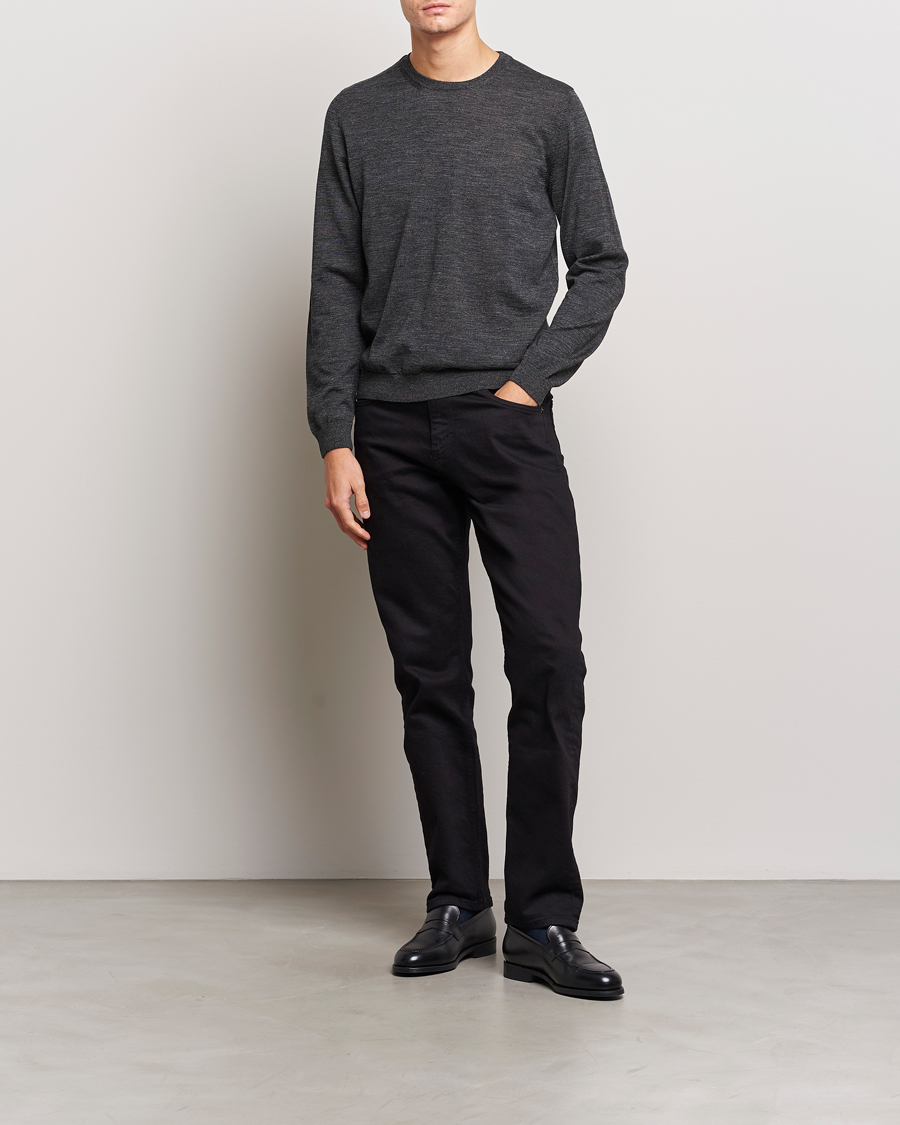 Herren | Pullover | BOSS BLACK | Leno Knitted Sweater Black Melange