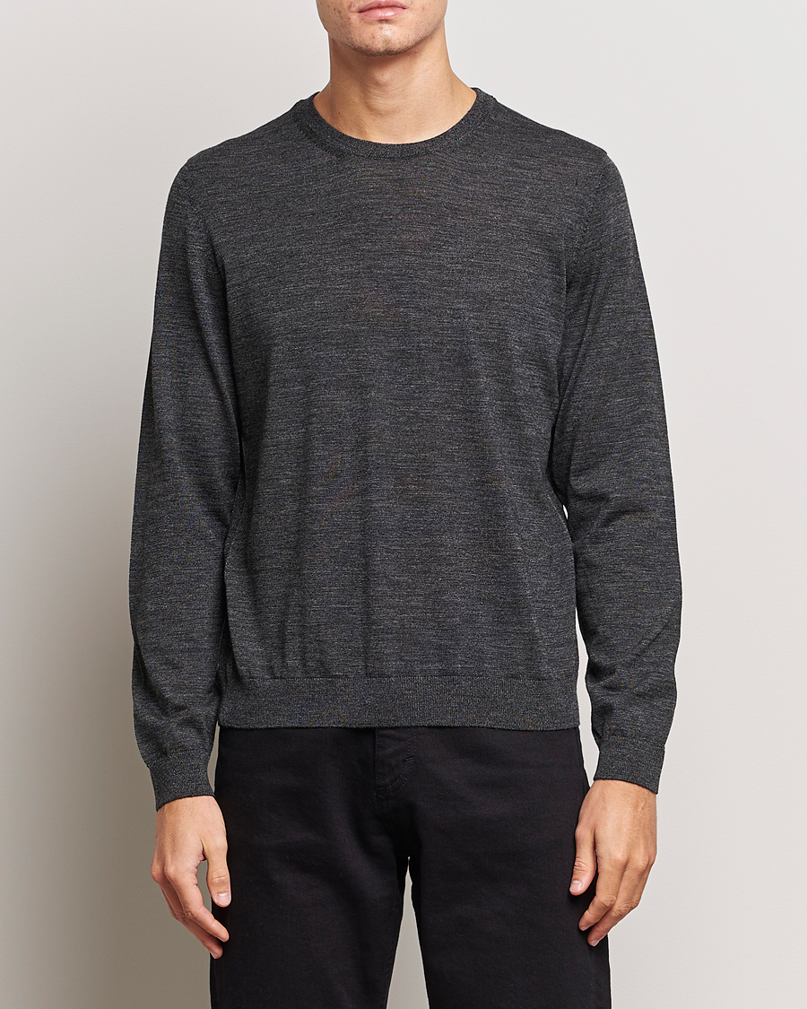 Herren | Pullover | BOSS BLACK | Leno Knitted Sweater Black Melange