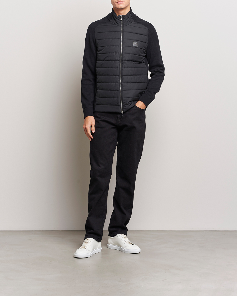 Herren | Pullover | BOSS BLACK | Medesimo Hybrid Full Zip Black