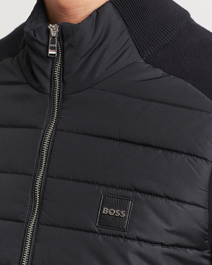 Herren | Pullover | BOSS BLACK | Medesimo Hybrid Full Zip Black