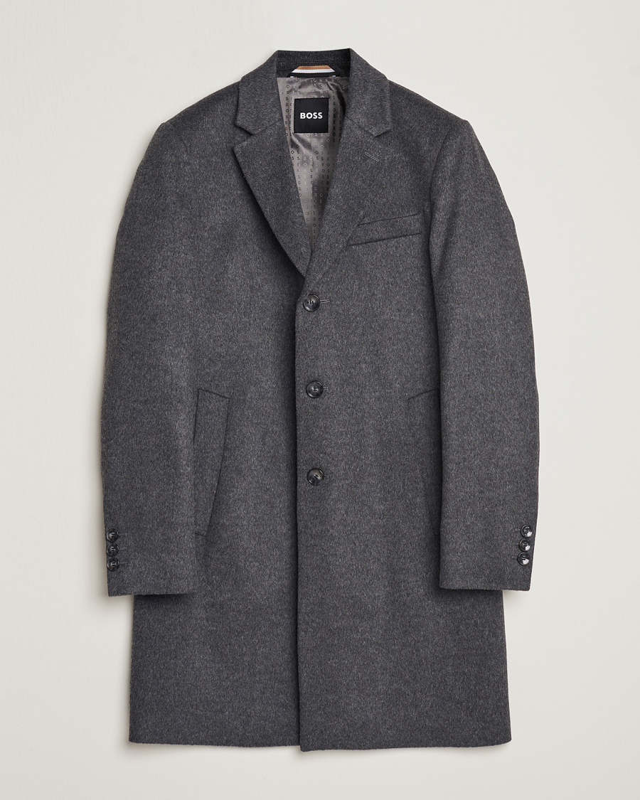 Herren | Jacken | BOSS BLACK | Hyde Wool/Cashmere Coat Medium Grey