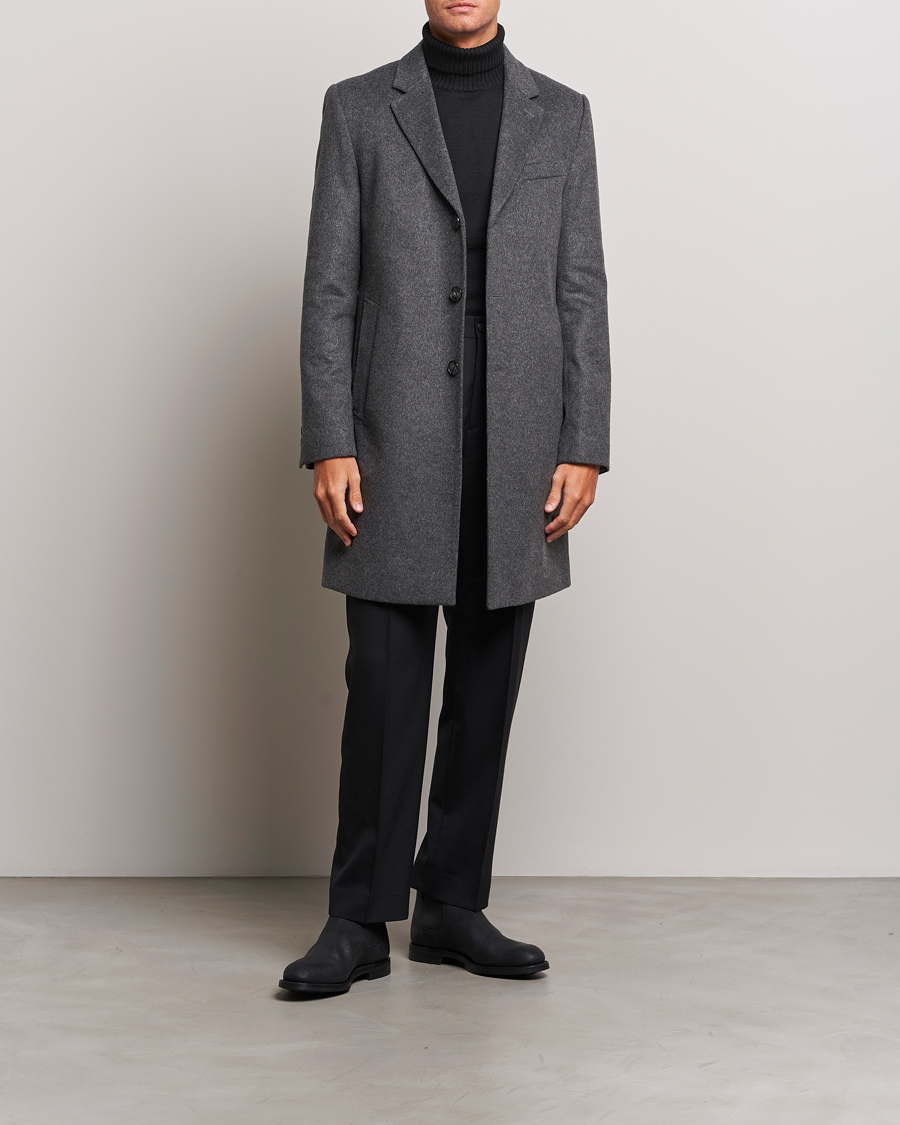 Herren | Jacken | BOSS BLACK | Hyde Wool/Cashmere Coat Medium Grey