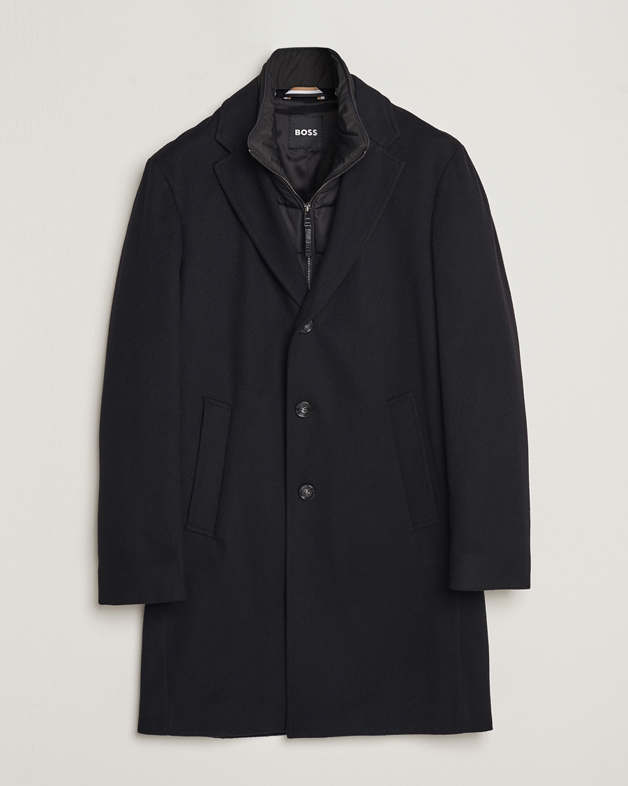 Herren | Jacken | BOSS BLACK | Hyde Wool Bib Coat Black