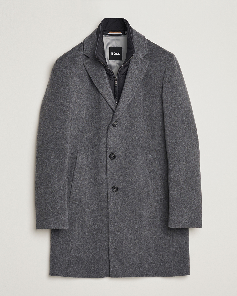 Herren | Jacken | BOSS BLACK | Hyde Wool Bib Coat Medium Grey