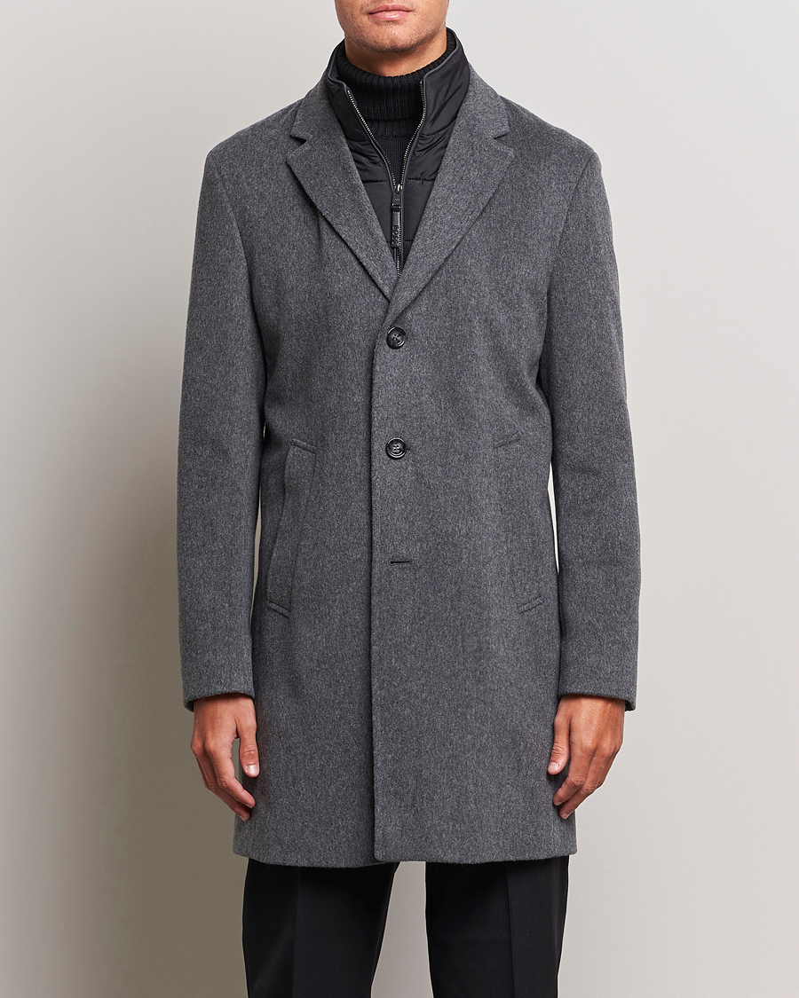 Herren | Jacken | BOSS BLACK | Hyde Wool Bib Coat Medium Grey