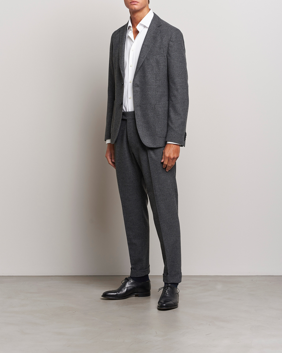 Herren | Sakkos | BOSS BLACK | Hanry Tech Flannel Blazer Dark Grey