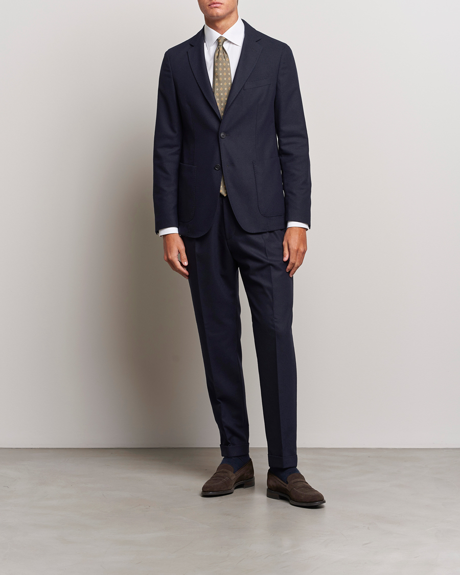 Herren | Sakkos | BOSS BLACK | Hanry Tech Flannel Blazer Dark Blue