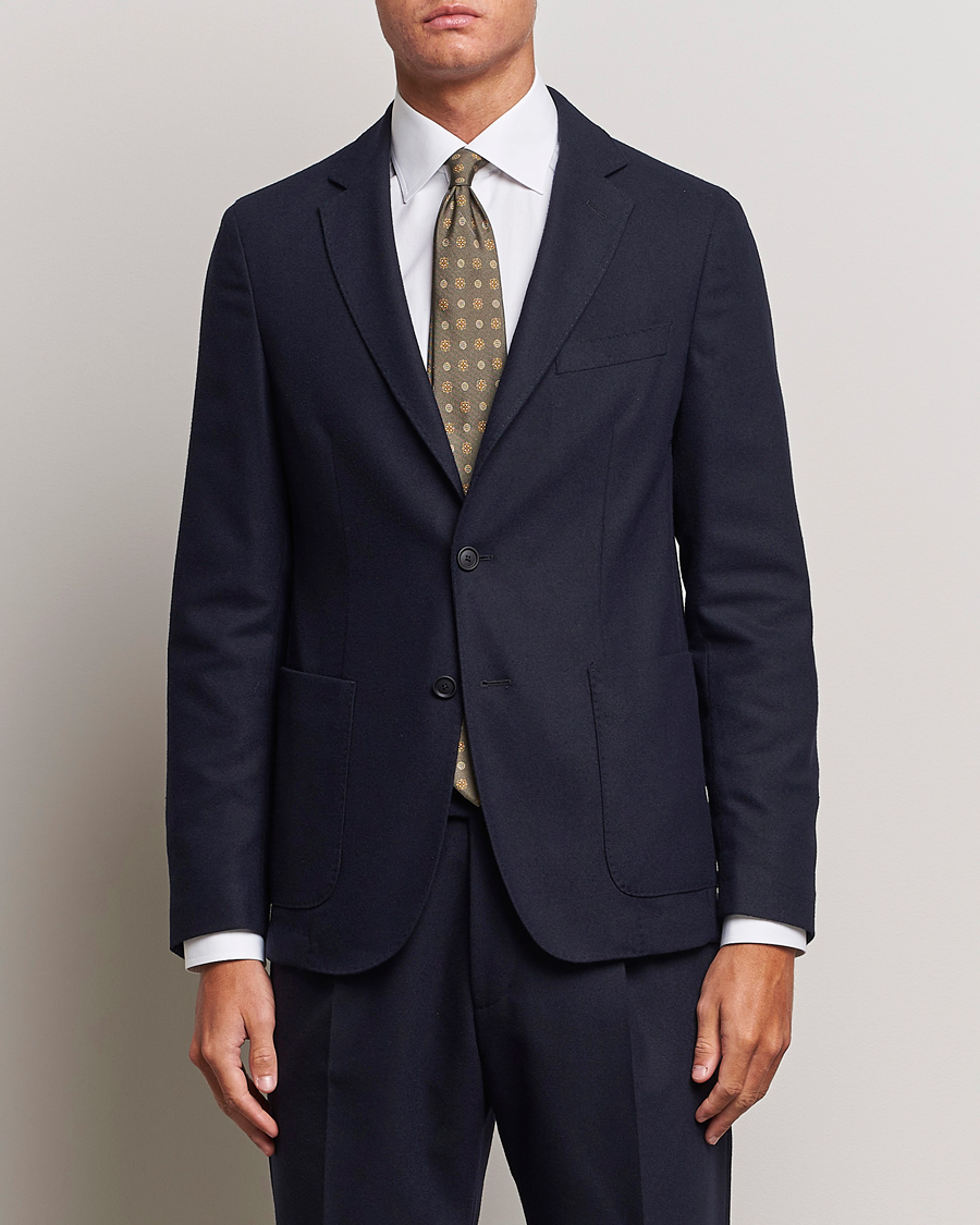 Herren | Sakkos | BOSS BLACK | Hanry Tech Flannel Blazer Dark Blue