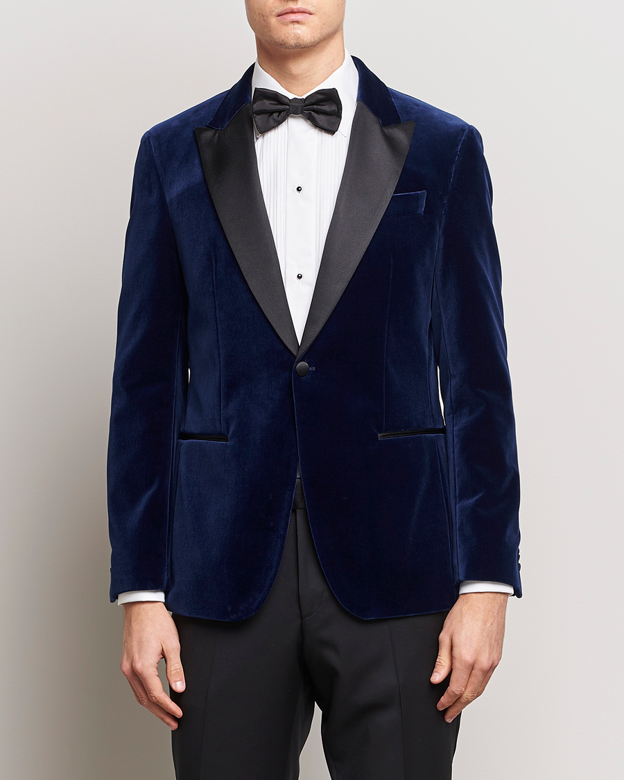 Herren | Sakkos | BOSS BLACK | Hutson Velvet Tuxedo Blazer Dark Blue