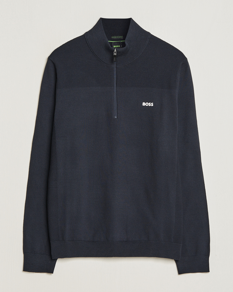 Herren | Pullover | BOSS GREEN | Momentum Knitted Half Zip Dark Blue