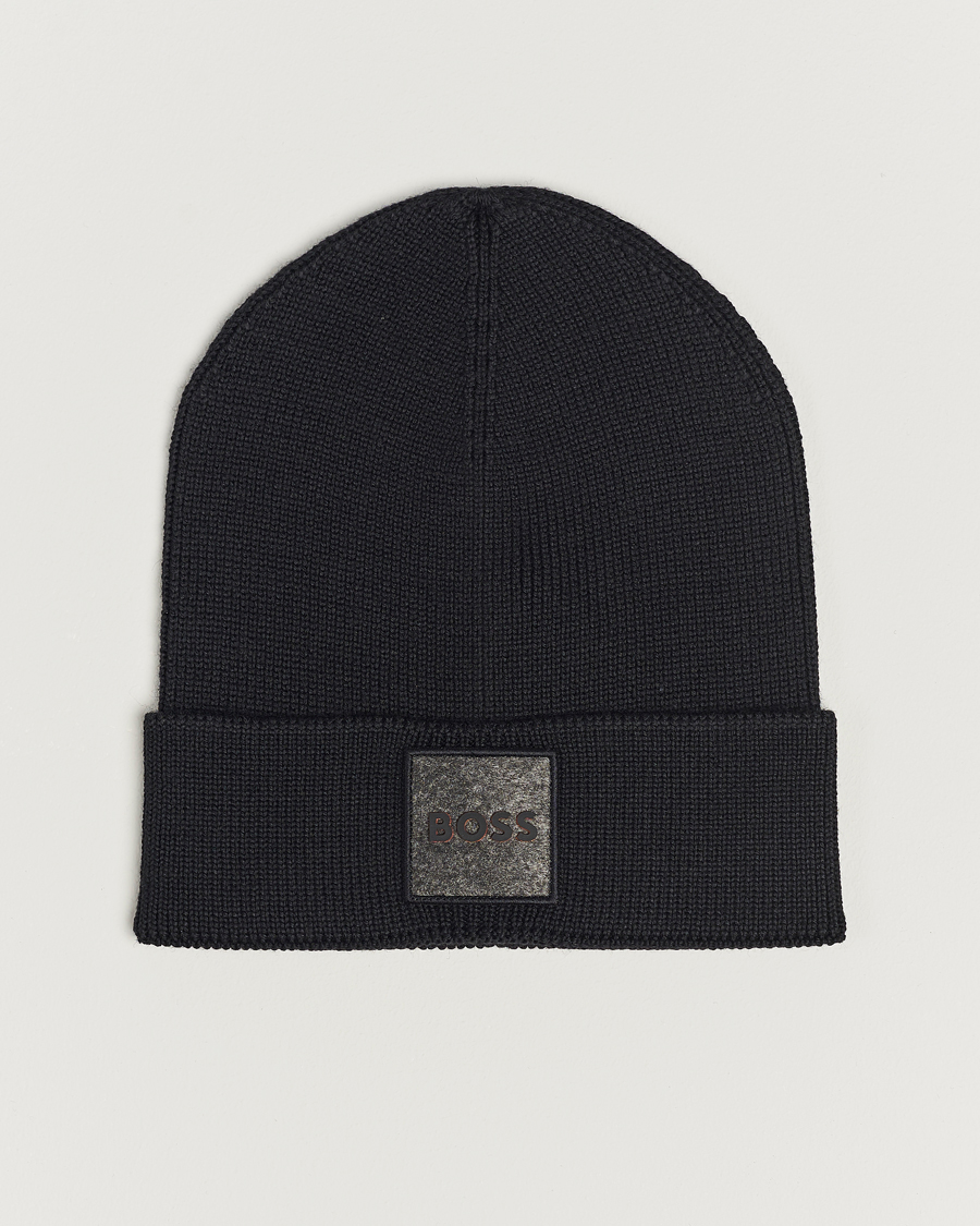 Herren | BOSS ORANGE Foxxy Logo Beanie Black | BOSS ORANGE | Foxxy Logo Beanie Black