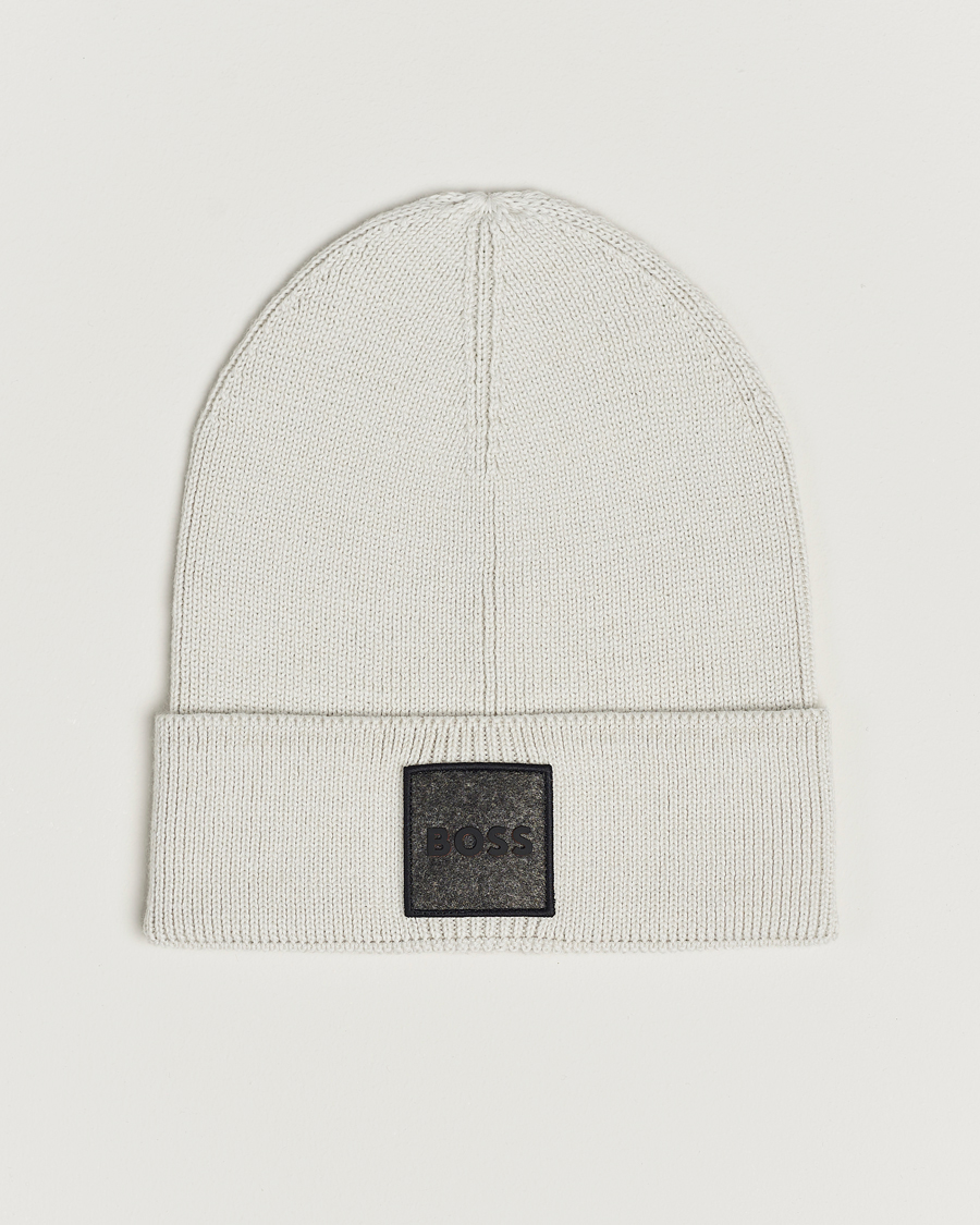Herren | BOSS ORANGE Foxxy Logo Beanie Light Grey | BOSS ORANGE | Foxxy Logo Beanie Light Grey