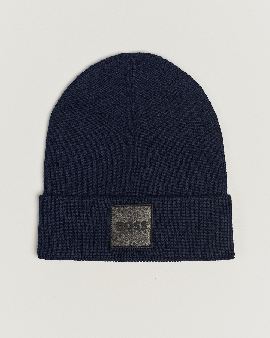 Herren | BOSS ORANGE Foxxy Logo Beanie Dark Blue | BOSS ORANGE | Foxxy Logo Beanie Dark Blue
