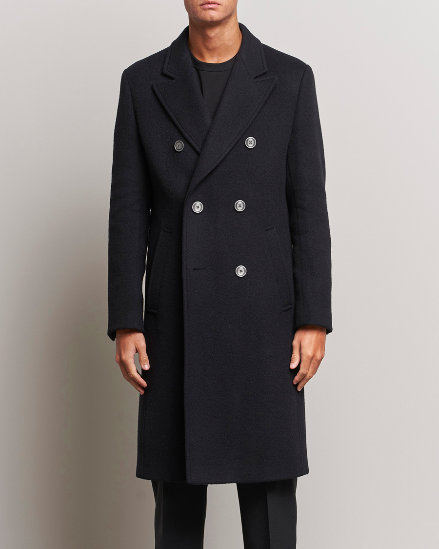 Herren | Jacken | HUGO | Miroy Wool Double Breasted Coat Black