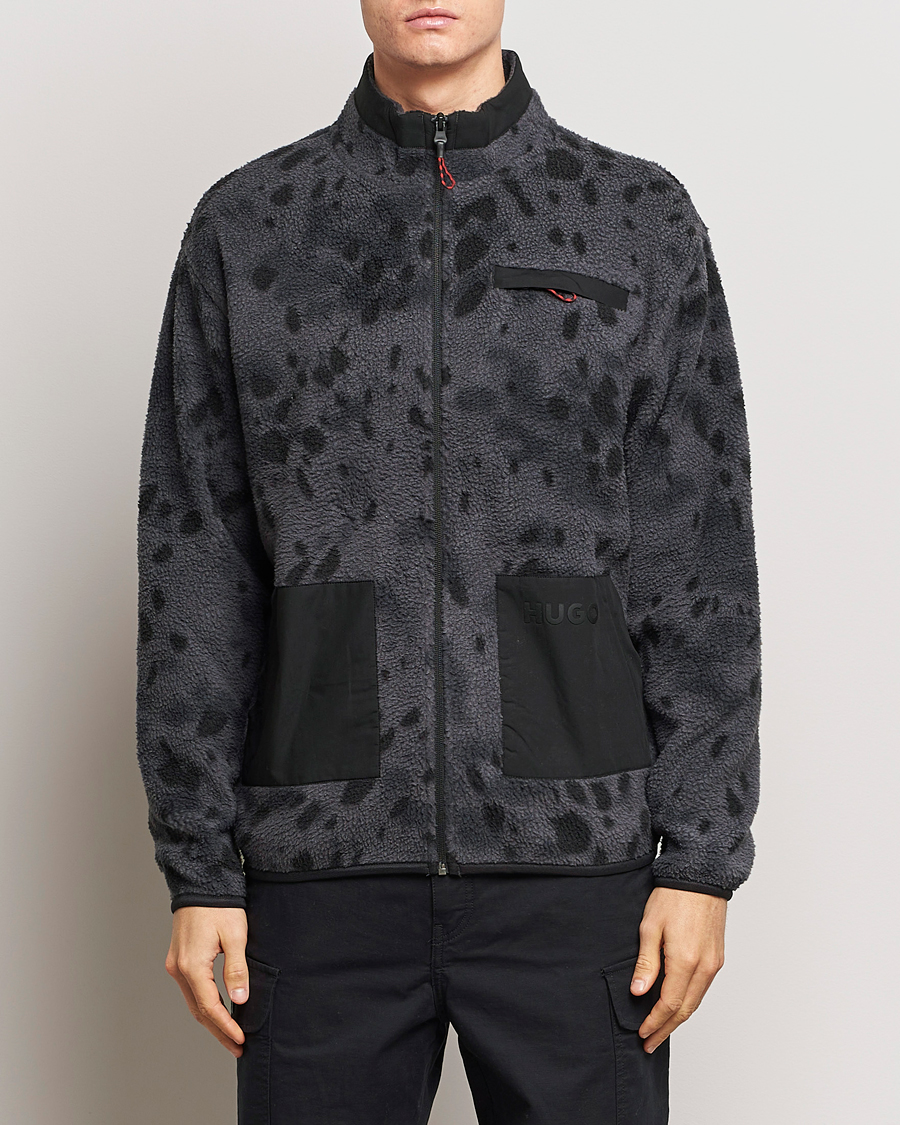 Herren | Pullover | HUGO | Deleriac Teddy Full Zip Dark Grey