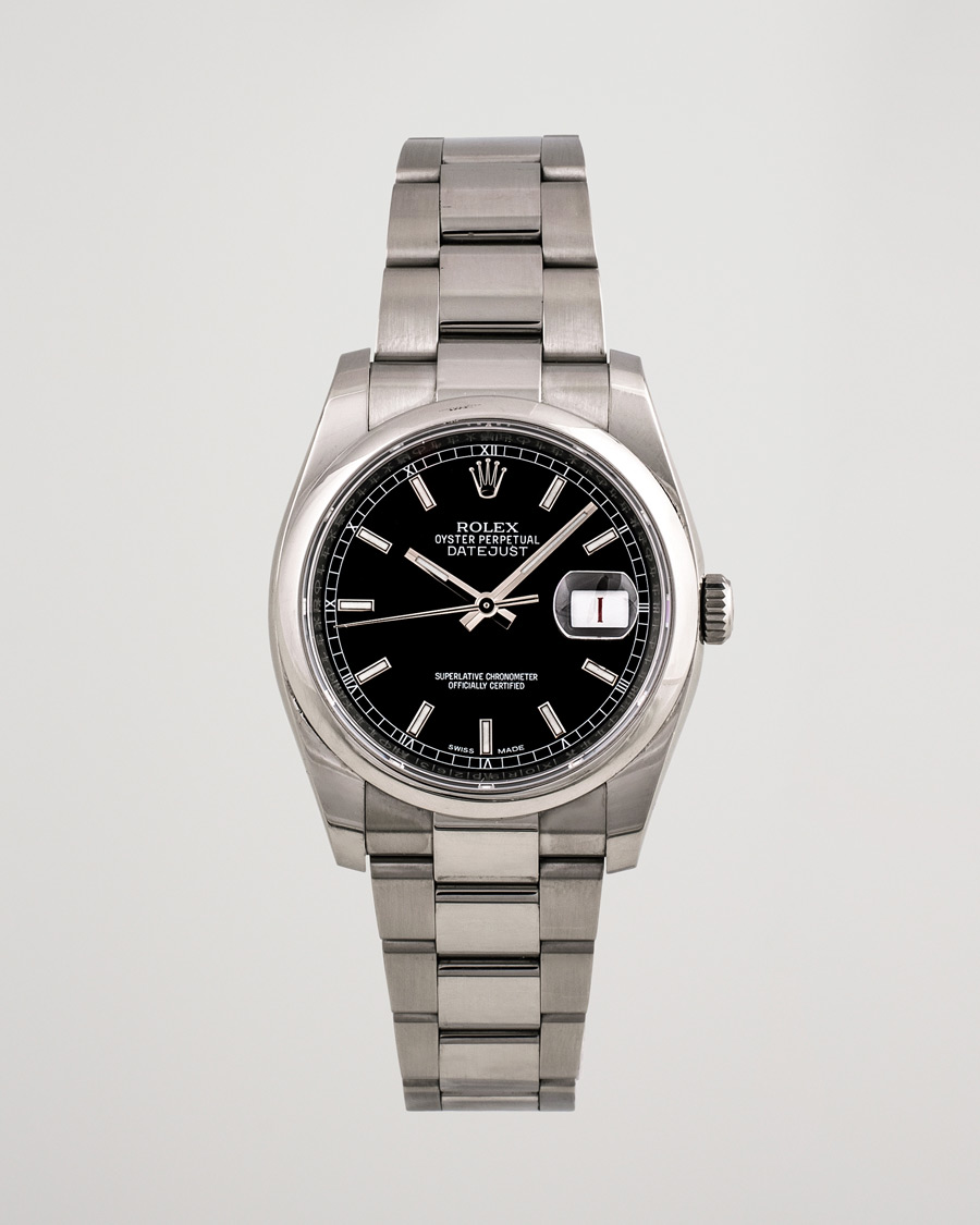 Herren | Rolex Pre-Owned Datejust 116200 Oystert Perpetual Steel Black Steel Black | Rolex Pre-Owned | Datejust 116200 Oystert Perpetual Steel Black Steel Black