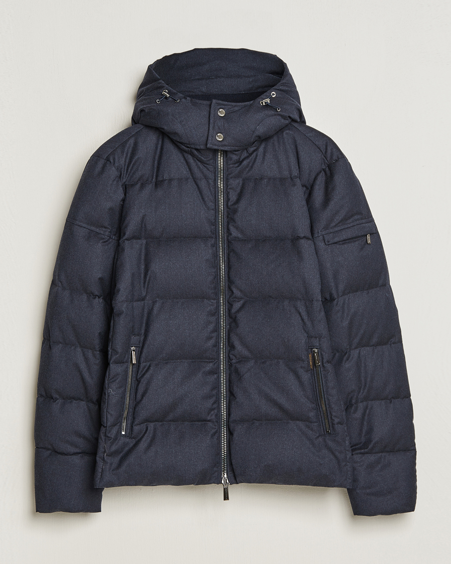 Herren | Jacken | MooRER | Brett Wool/Cashmere Hooded Jacket Blue Grey
