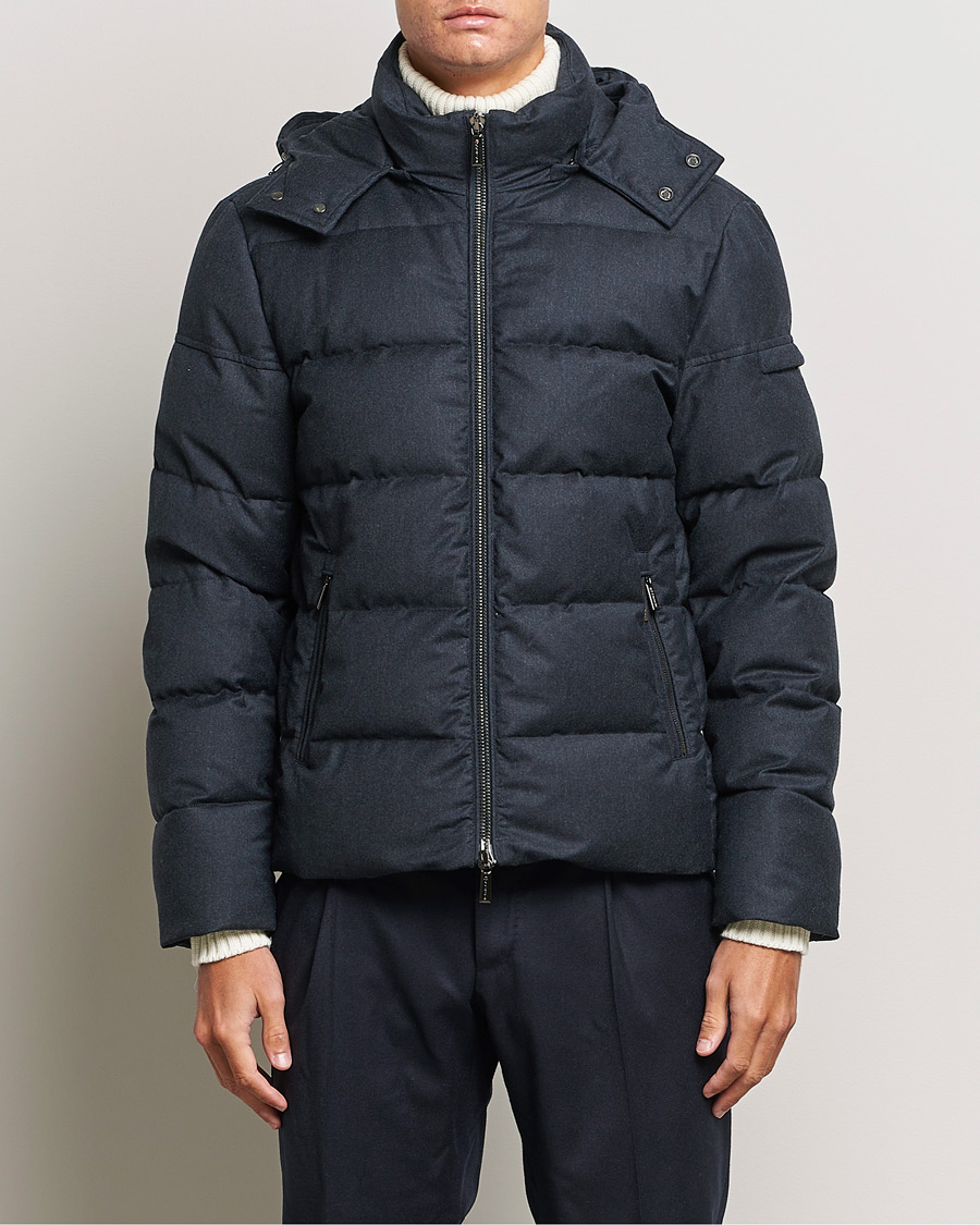 Herren | Jacken | MooRER | Brett Wool/Cashmere Hooded Jacket Blue Grey