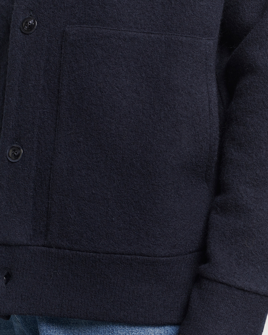 Herren | Pullover | NN07 | Ice Boiled Wool Cardigan Navy Blue
