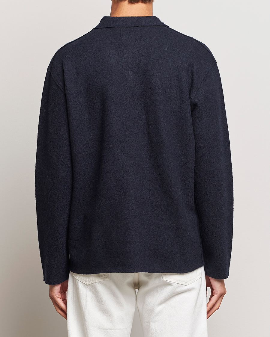 Herren | Pullover | NN07 | Jonas Boiled Wool Cardigan Navy Blue