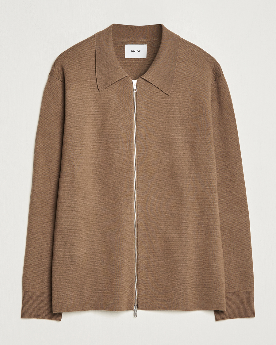 Herren | Pullover | NN07 | Harald Knitted Full Zip Shitake